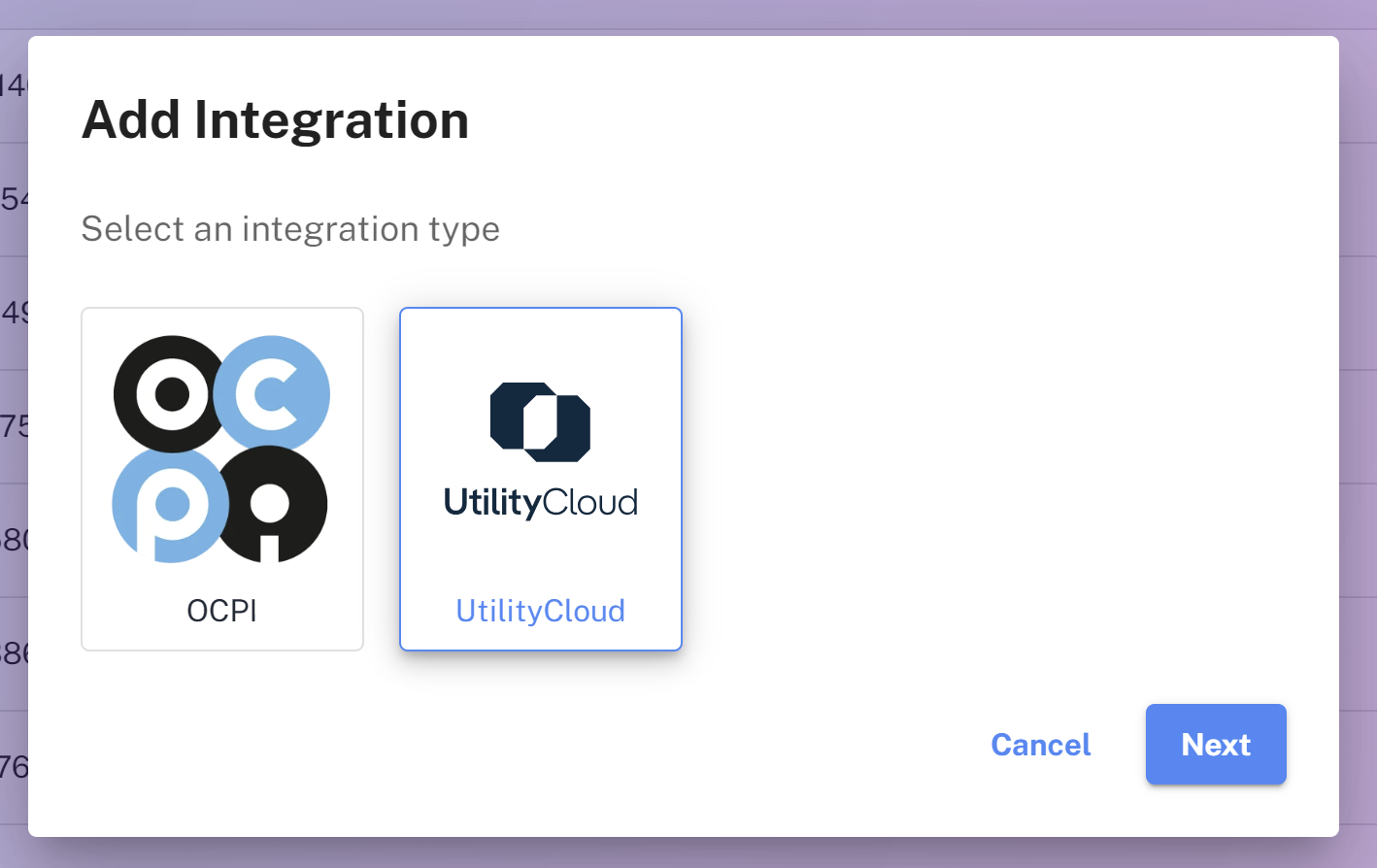 New UtilityCloud integrations can be found from &quot;Integrations&quot; page